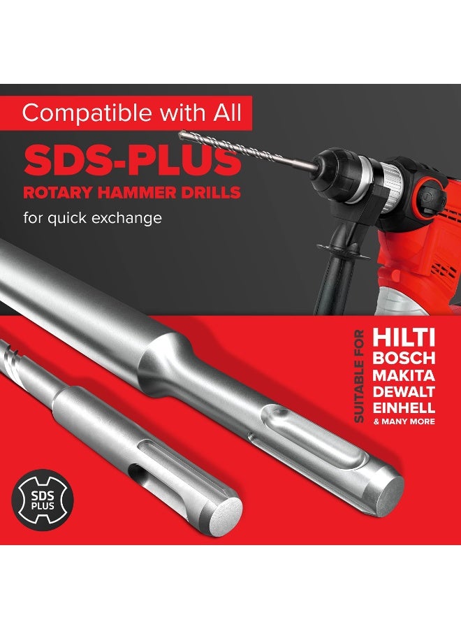 Plus Drill Bit Set, Hammer Drill for Concrete with 4 Cutting Edges, in Sizes 5, 6, 6, 8, 8, 10, 12, Concrete Drill Bit (SDS Plus Drill Set 7 Pieces) - Image 4